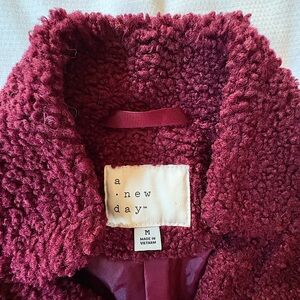 A New Day women’s Medium Burgundy coat -